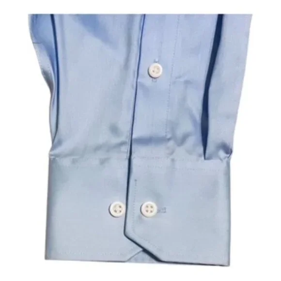 Joseph Abboud Men's Long Sleeve Blue Dress Shirt, Buttons Sz 17 1/2 36-37 - Picture 3 of 3
